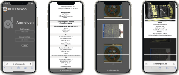 Screenshots Reifenpass